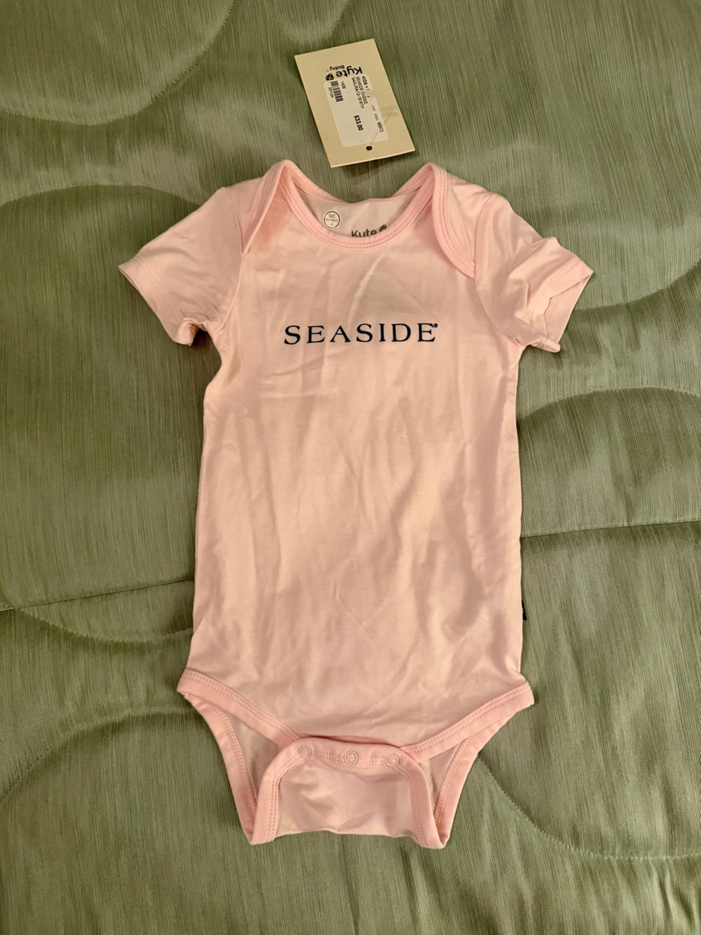 NWT Kyte BABY Light Pink 'SEASIDE' Short-Sleeve Bodysuit